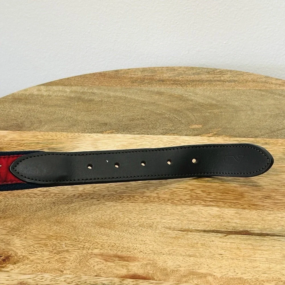 Vineyard Vines Christmas Tree Woodie Wagon Belt Red Navy Size 36 Made in USA